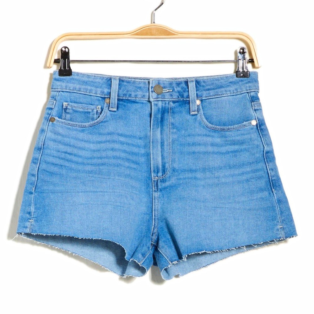 PAIGE NWT Margot High Rise Denim Shorts Size 29 Novalie Raw Hem msrp $179